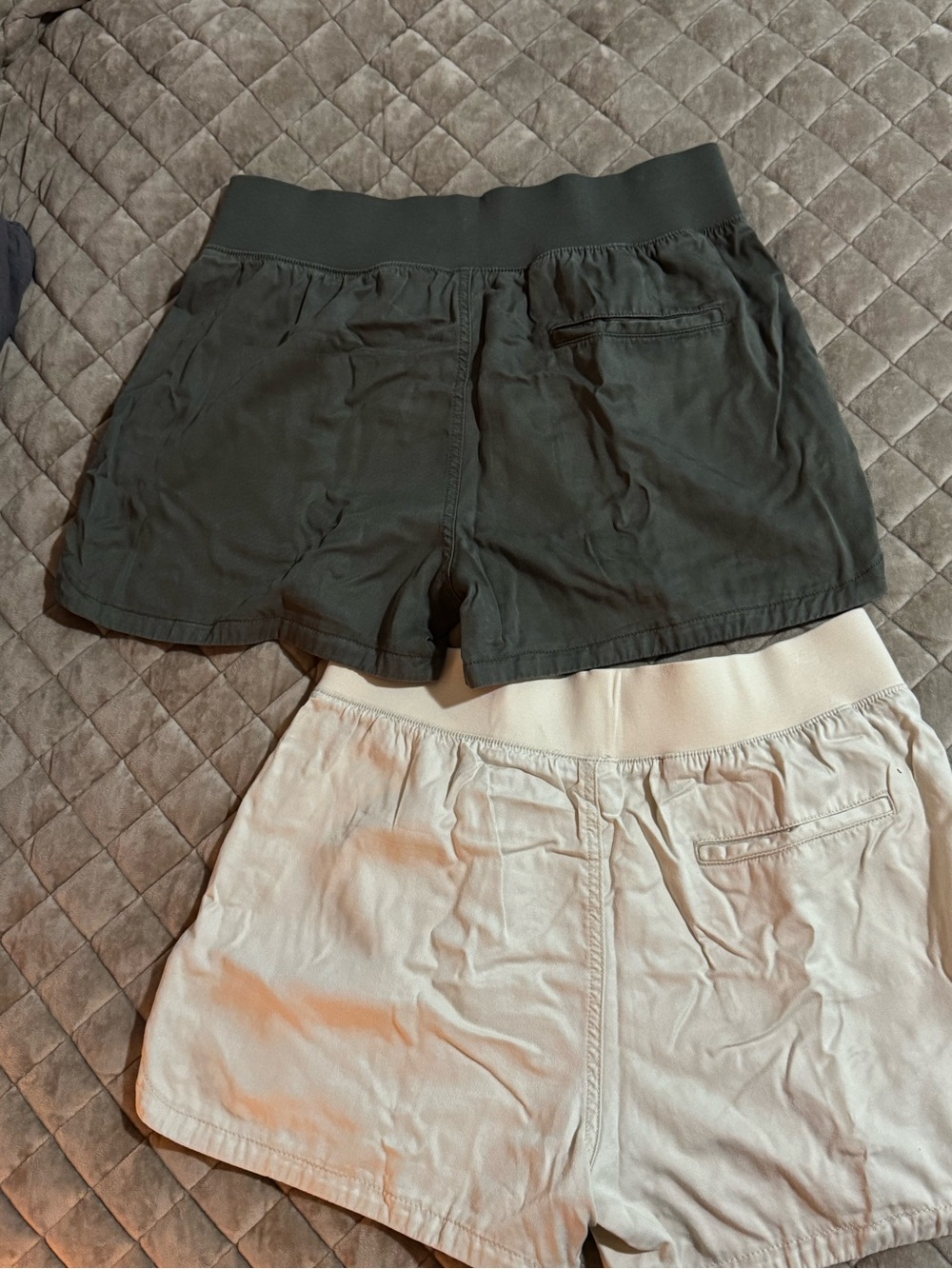 Everyday Women's Athletic Pull-On Shorts — olive green & khaki BUNDLE